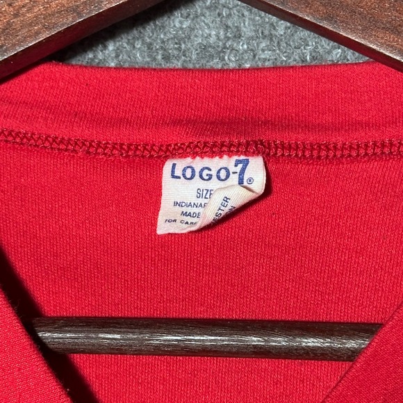 Vintage Logo 7 San Francisco 49ers V Neck Jersey T Shirt Womens Size XL Red Gold - Picture 4 of 10